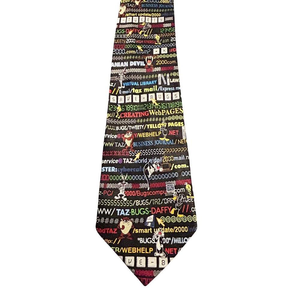 Vintage Looney Tunes Warner‎ Bros Bugs Bunny Taz Necktie Novelty Tie